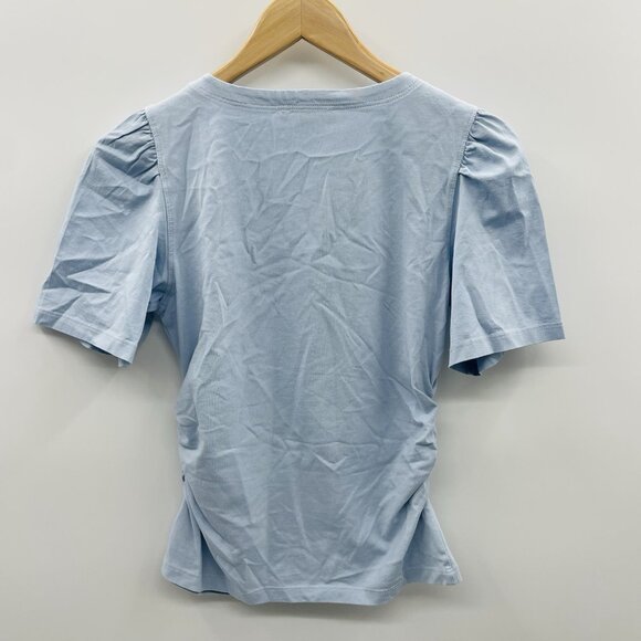 Madewell Womens Size XS Side-Cinch Puff-Sleeve Tee in Feather Blue NU869 1792 - Picture 4 of 7